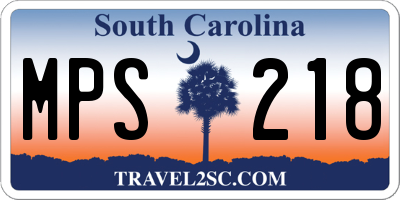 SC license plate MPS218