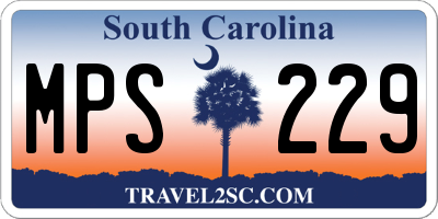 SC license plate MPS229