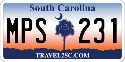 SC license plate MPS231