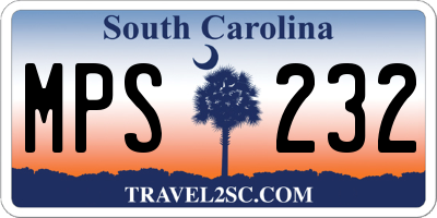 SC license plate MPS232