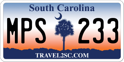 SC license plate MPS233