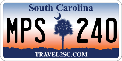 SC license plate MPS240