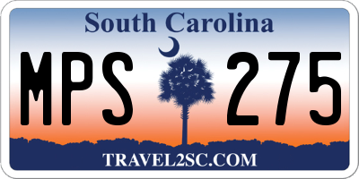 SC license plate MPS275