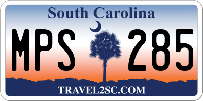 SC license plate MPS285