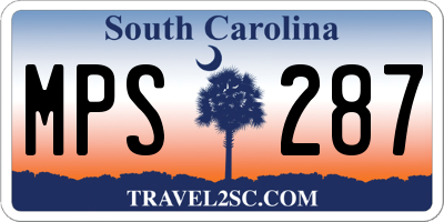 SC license plate MPS287