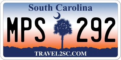SC license plate MPS292