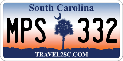 SC license plate MPS332