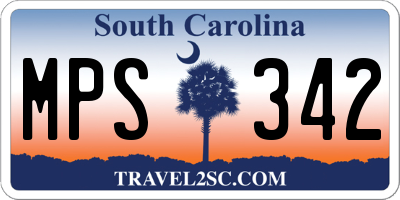 SC license plate MPS342