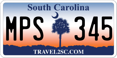 SC license plate MPS345