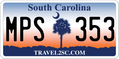 SC license plate MPS353
