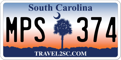 SC license plate MPS374