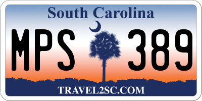 SC license plate MPS389