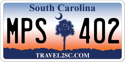 SC license plate MPS402
