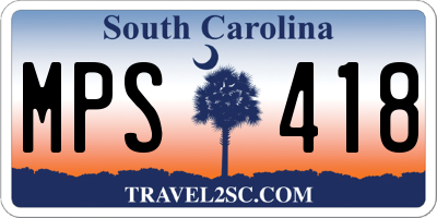 SC license plate MPS418