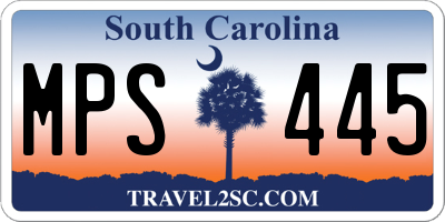 SC license plate MPS445