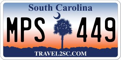 SC license plate MPS449