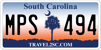 SC license plate MPS494