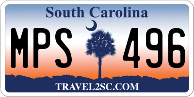 SC license plate MPS496