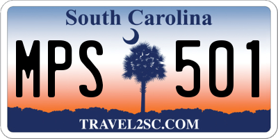 SC license plate MPS501