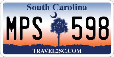 SC license plate MPS598