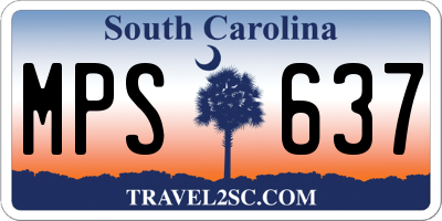 SC license plate MPS637