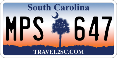 SC license plate MPS647