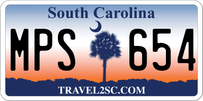SC license plate MPS654