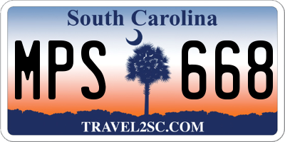 SC license plate MPS668