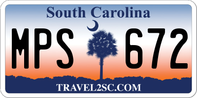 SC license plate MPS672