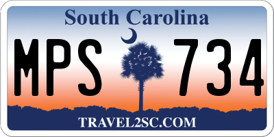 SC license plate MPS734