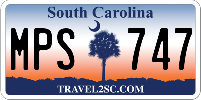 SC license plate MPS747