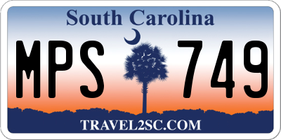 SC license plate MPS749