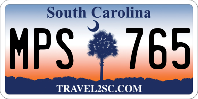 SC license plate MPS765