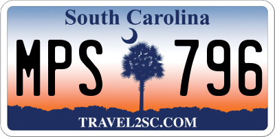 SC license plate MPS796