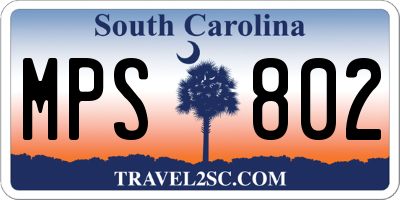 SC license plate MPS802