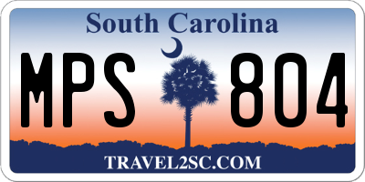 SC license plate MPS804