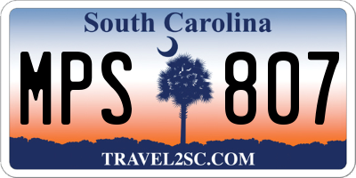 SC license plate MPS807