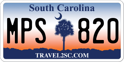 SC license plate MPS820