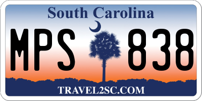 SC license plate MPS838