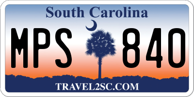 SC license plate MPS840