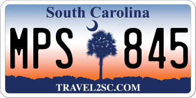 SC license plate MPS845