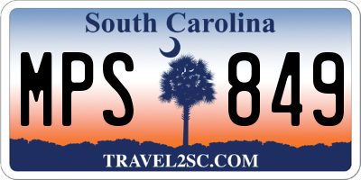 SC license plate MPS849