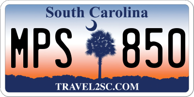 SC license plate MPS850