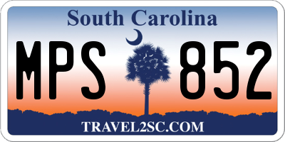 SC license plate MPS852