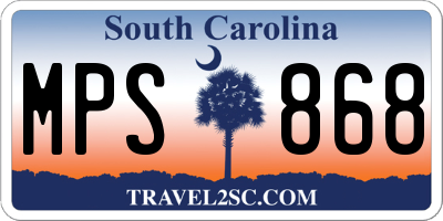 SC license plate MPS868