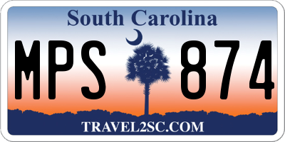 SC license plate MPS874