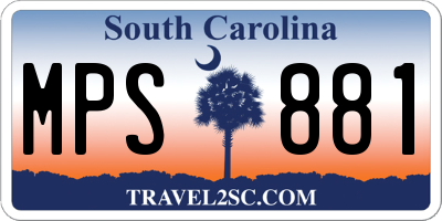 SC license plate MPS881