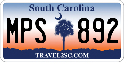 SC license plate MPS892