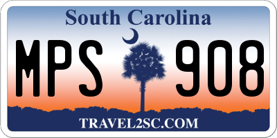 SC license plate MPS908