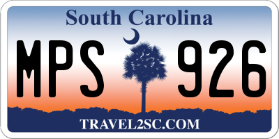 SC license plate MPS926